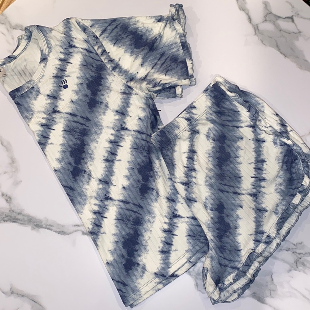 NWOT BEARPAW PIJAMA SET TIE DIE STRIPES - Picture 1 of 7